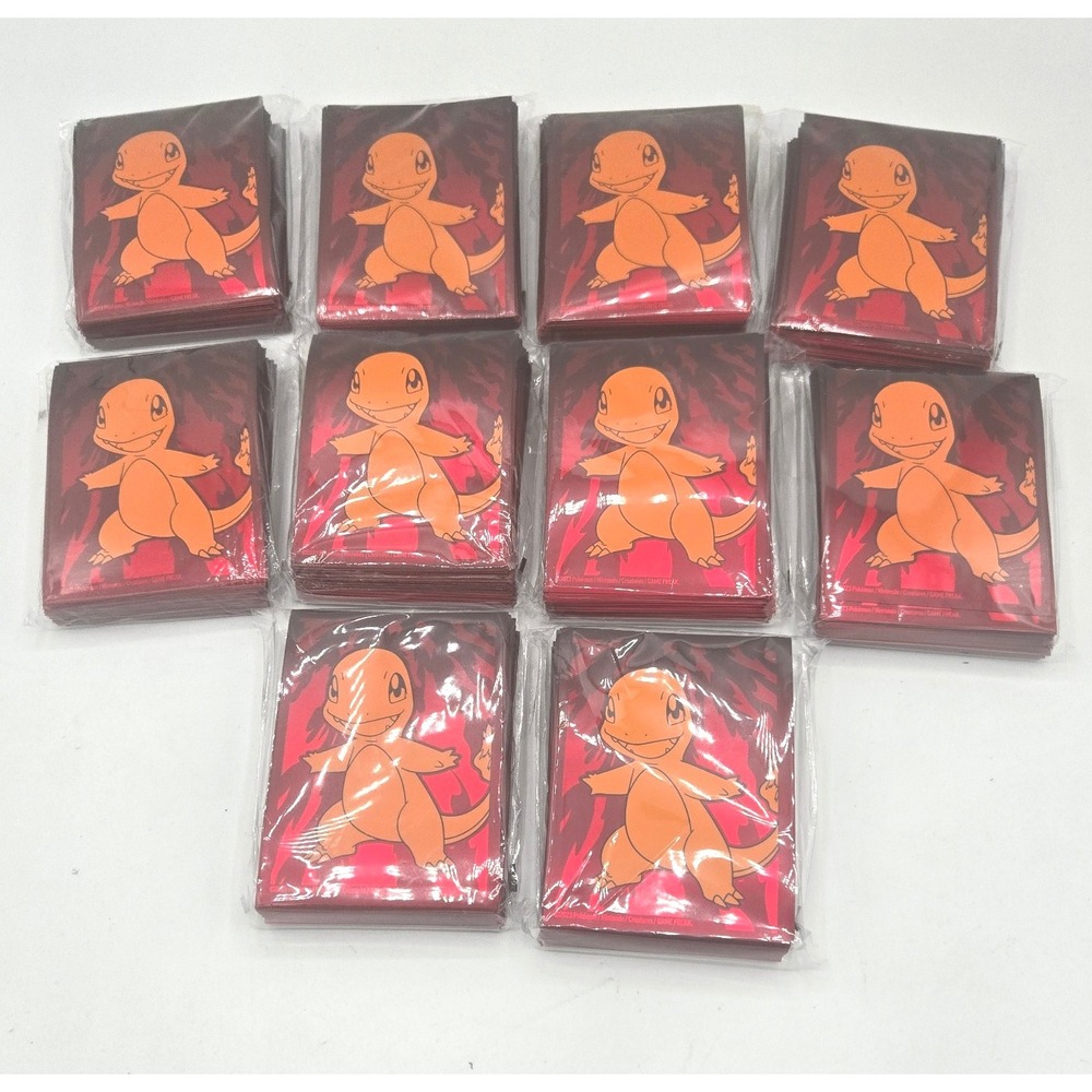 Lot of 10, Pokemon Card Sleeves - 65 Sleeve Pack - Obsidian Flames - Charmander